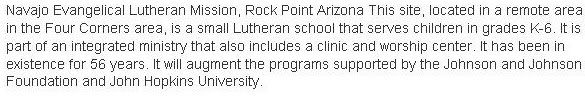 students,wellness,health,Navajo Evangelical Lutheran Mission,partnership,Wellness Project,Evangelical Lutheran Education Association,ELEA,Wheatridge Ministries,Rock Point,Arizona,NELM,Navajo Lutheran Mission