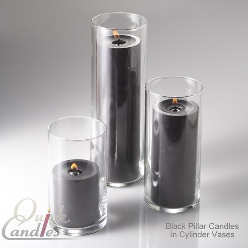 Eastland Cylinder Vases & Pillar Candles Set of 3