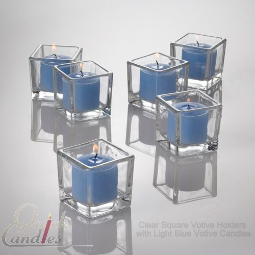 Eastland Square Votive Holders & Light Blue Votive Candles Set of 36