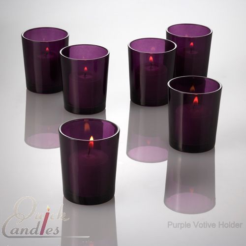 Purple Glass Votive Candle