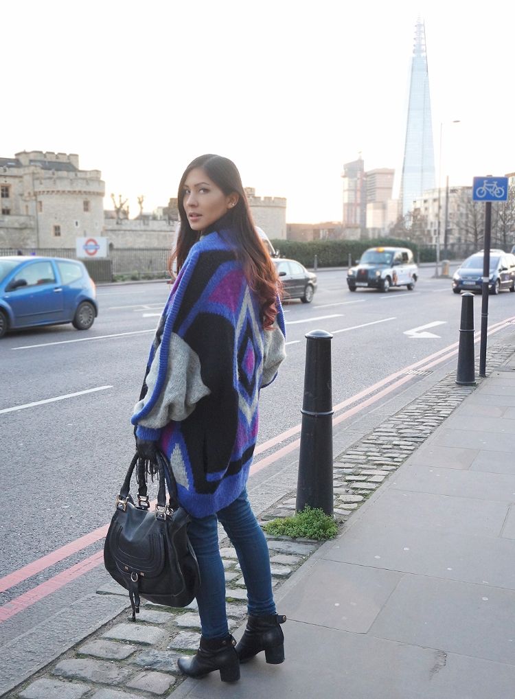 Euriental || fashion & luxury travel || vintage cardigan & Louis Vuitton scarf in London
