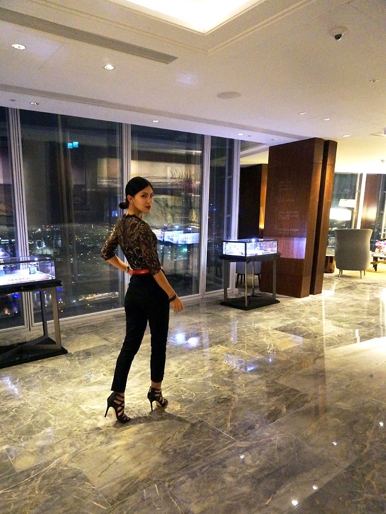 Euriental || fashion & luxury travel || Paper Dolls black lace jumpsuit, Lola & Grace matrix earrings and Sam Edelman black heels