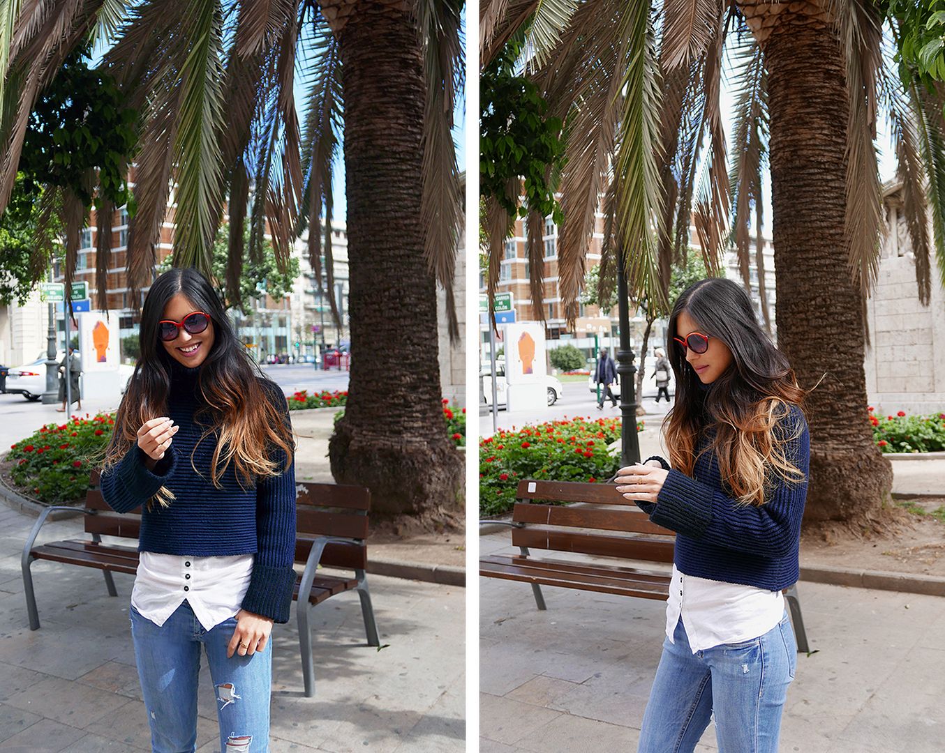 Euriental | fashion & luxury travel | Valencia, Spain, blue cropped oversized jumper.