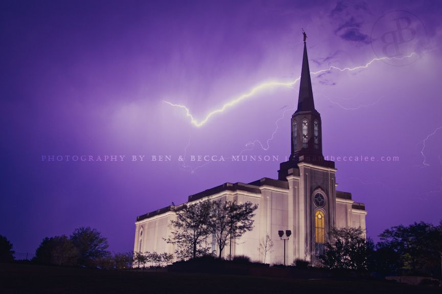 St. Louis Temple during lightning storm