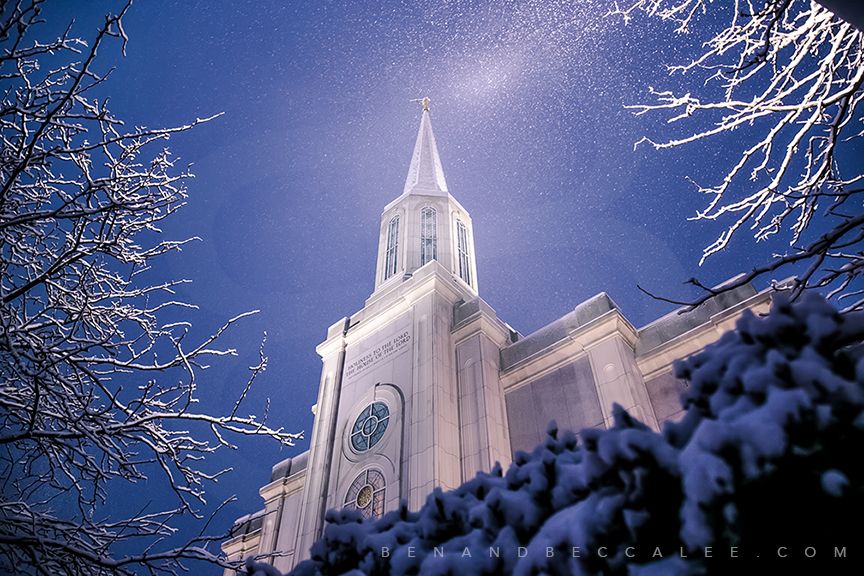 LDS Temple in Snow