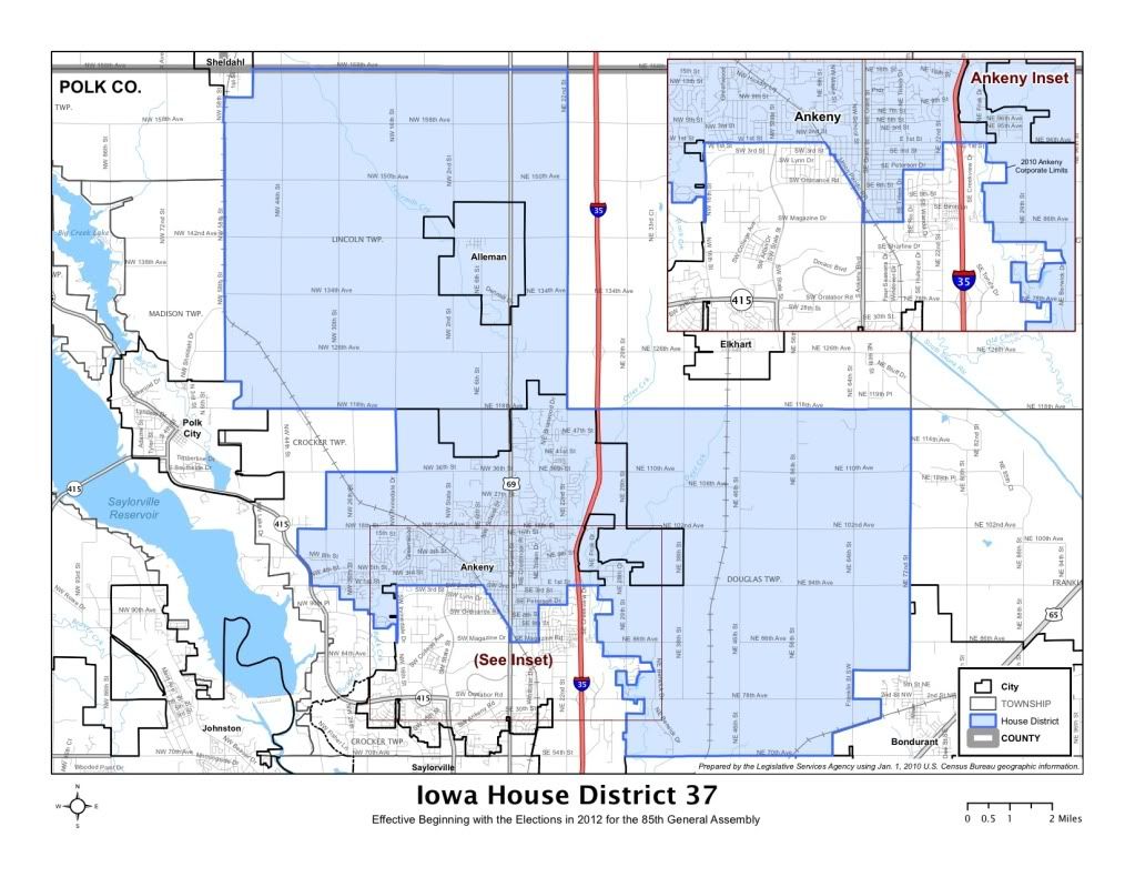 Iowa House district 37, The new Iowa House district 37, created under the redistricting plan adopted in 2011.