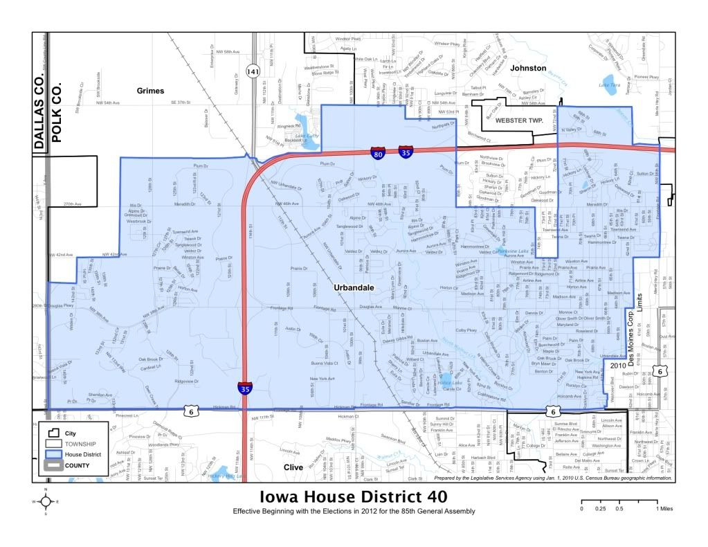 Iowa House district 40, The new Iowa House district 40, under the redistricting plan adopted in 2011