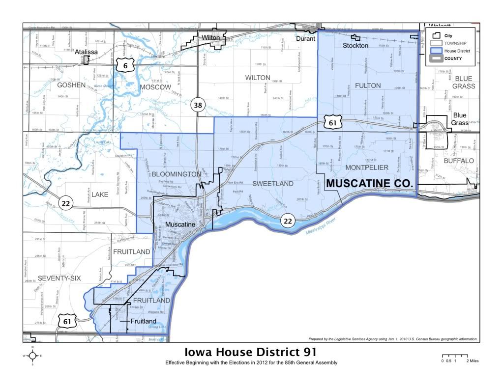 Iowa House district 91, The new Iowa House district 91, under the redistricting plan adopted in 2011.