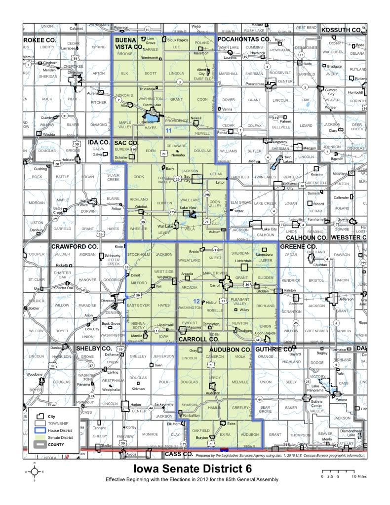 Iowa Senate district 6, The new Iowa Senate district 6, created under the redistricting plan adopted in 2011