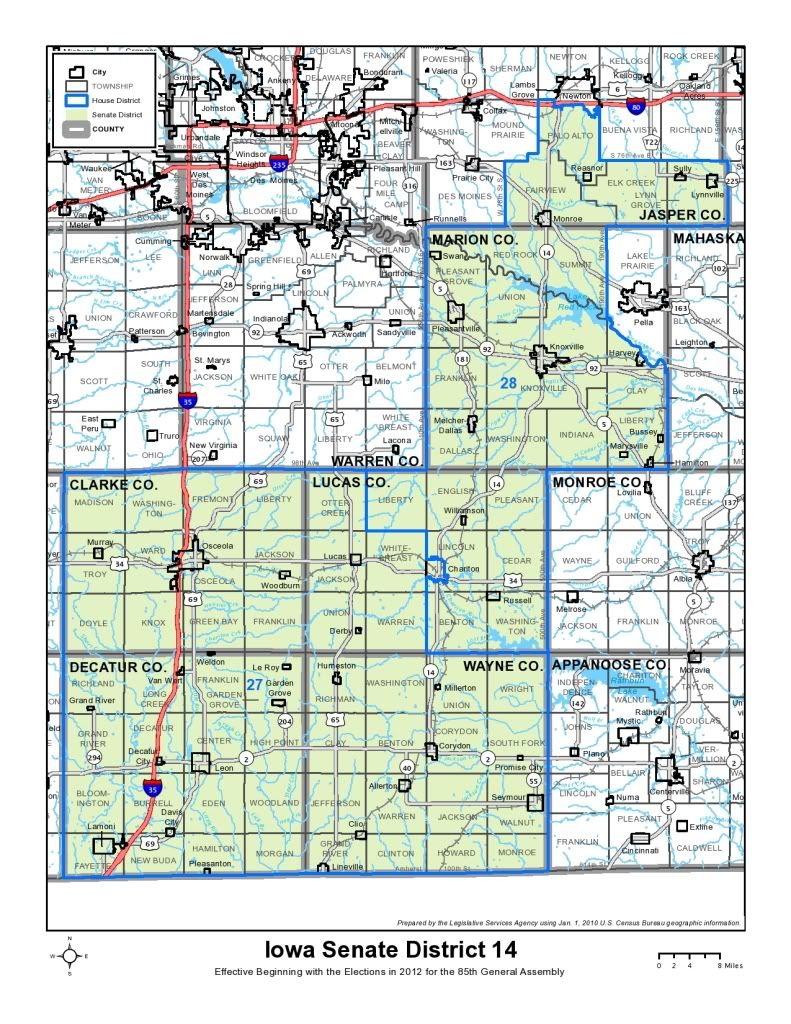 Iowa Senate district 14, The new Iowa Senate district 14 under the redistricting plan adopted in 2011