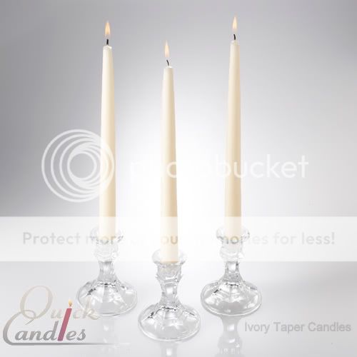 12 Ivory Taper Candles 12 Wedding Table Centerpieces  