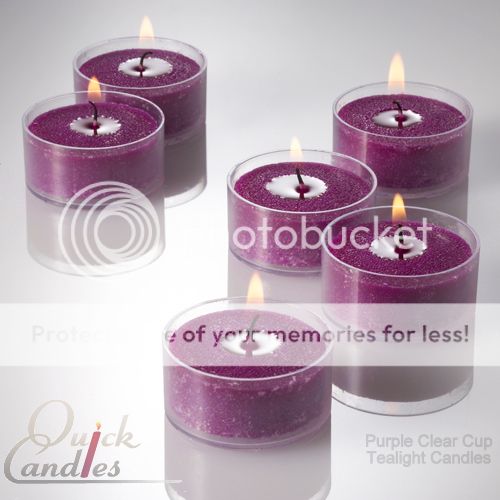 100 Tealight Candles Purple Mulberry Scented Clear Cup  