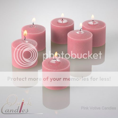 72 Pink Votive Candles. Clean & Smokeless. 10 Hour Burn  