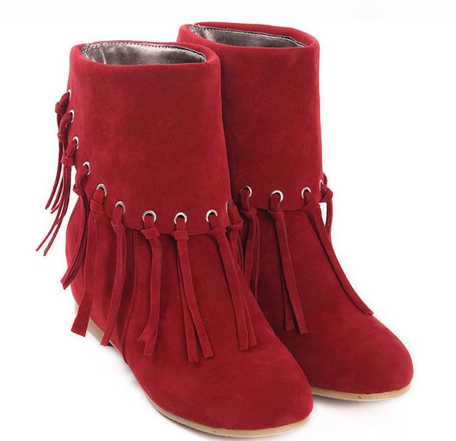 red tassel boots