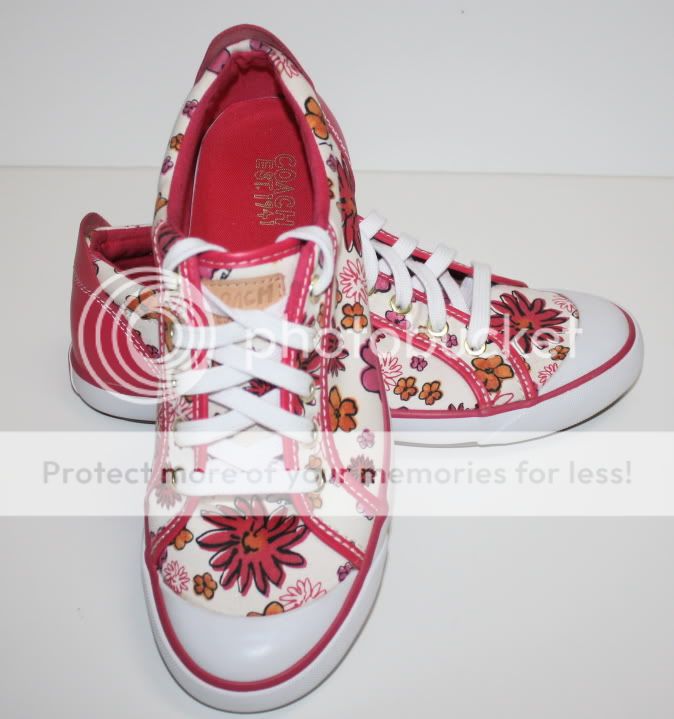 New COACH BARRETT POPPY FLORAL SHOES SNEAKERS 9.5M  