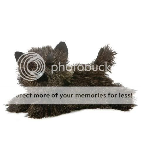 12 FLUFFY FRIZZY TOTO DOG BLACK PLUSH STUFFED ANIMAL  