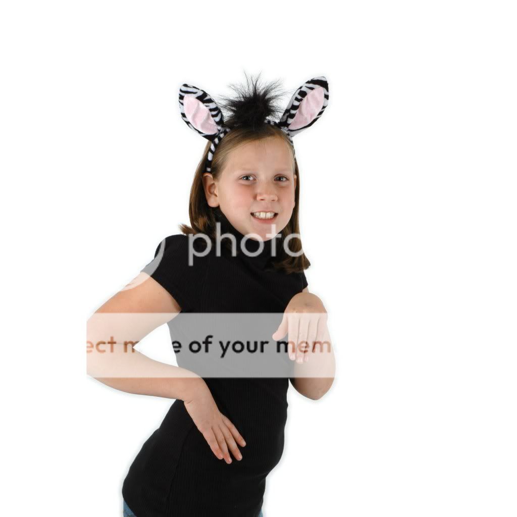 Zebra Animal Ear and Tail costume set kids&adults size  
