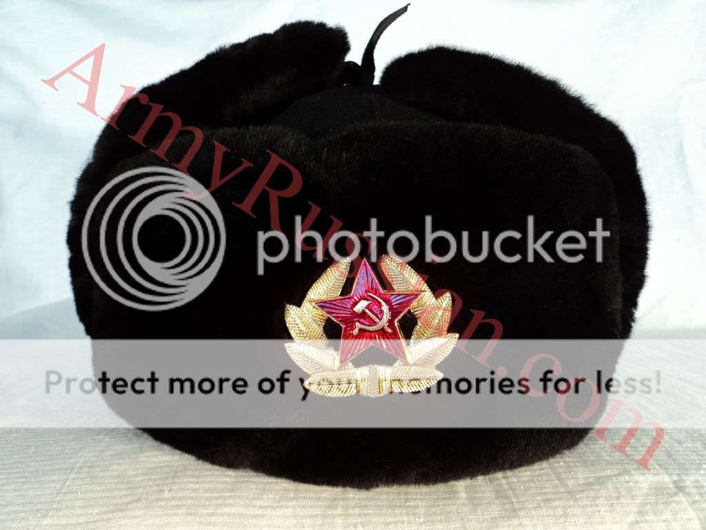 Russian Soldier Soviet Army Military Mouton Fur Ushanka Aviator 